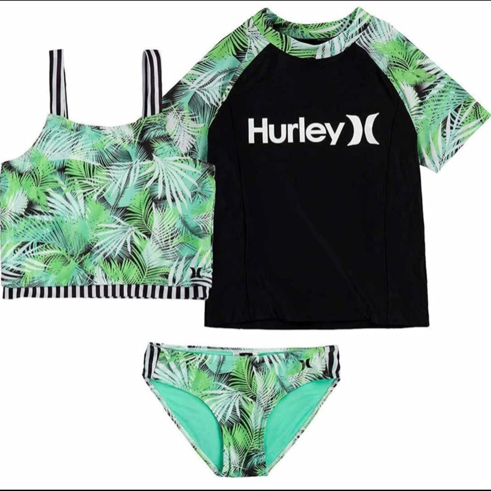 Hurley girls 3 piece swimwear set